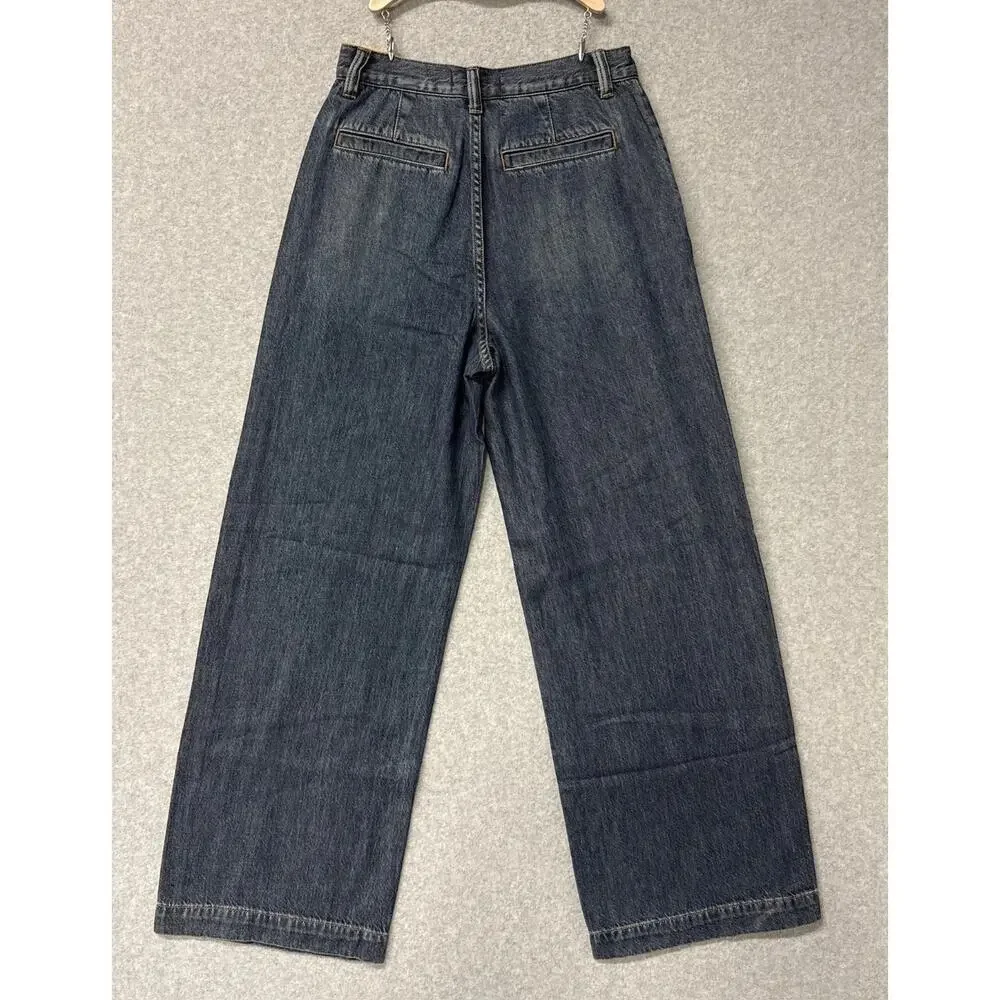 Madewell Women's Straight-Leg Wide Jeans in Dark Blue - Picture 5 of 12